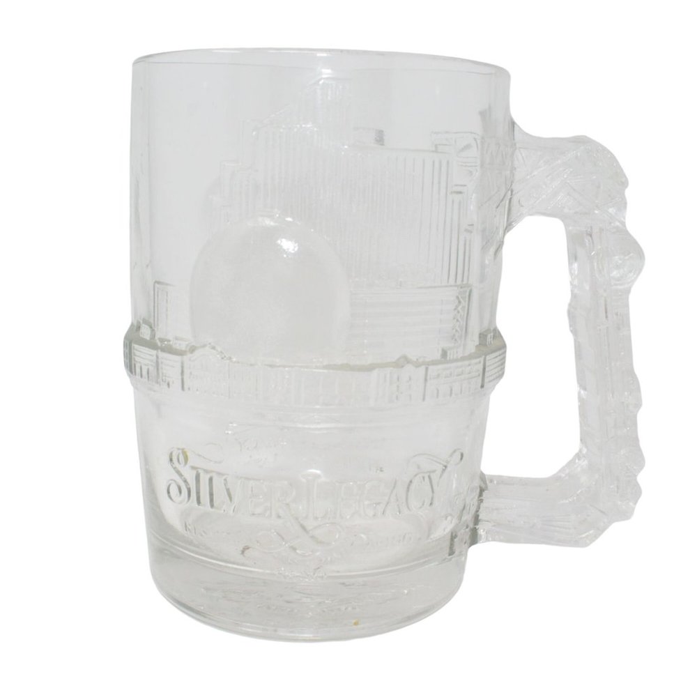 Silver Legacy Resort Casino Reno Nevada Heavy Glass 24 oz Mug Stein Oil Rig - Picture 3 of 5